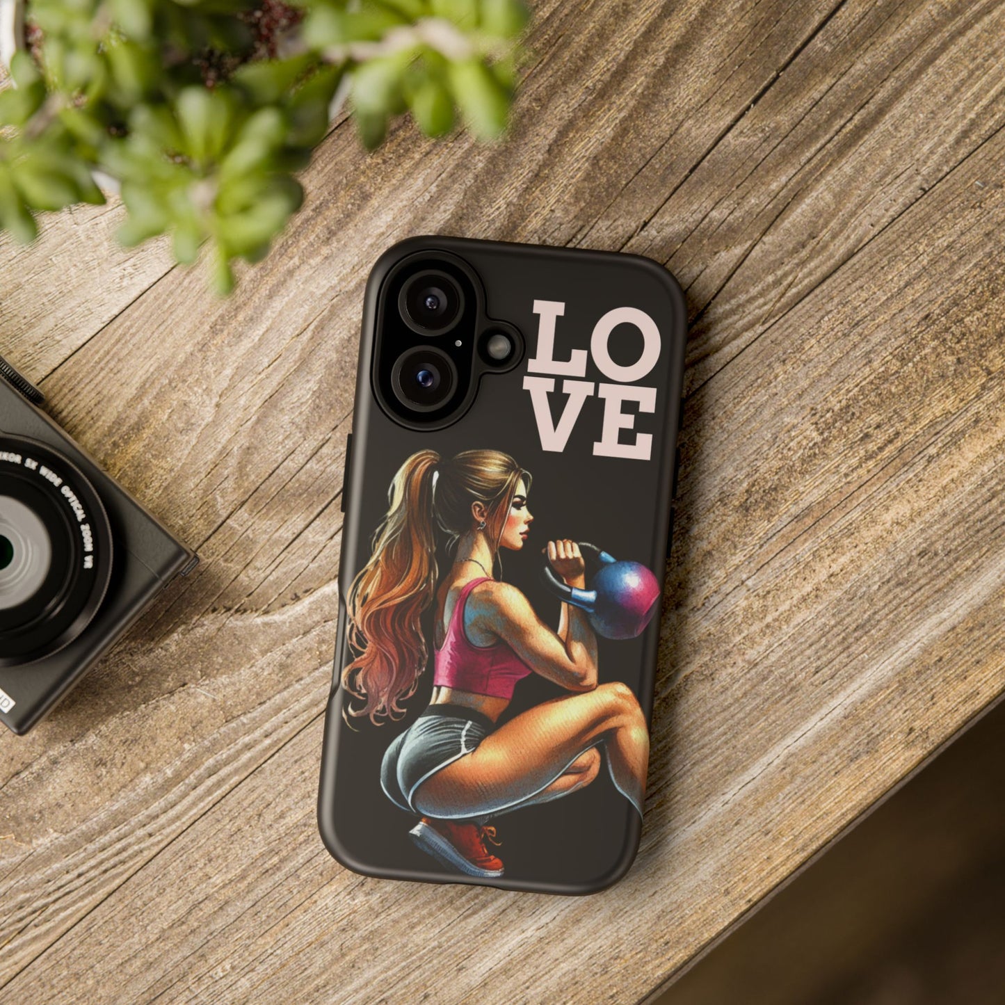 Funda para teléfono Fitness Love: resistente, elegante y apta para el gimnasio