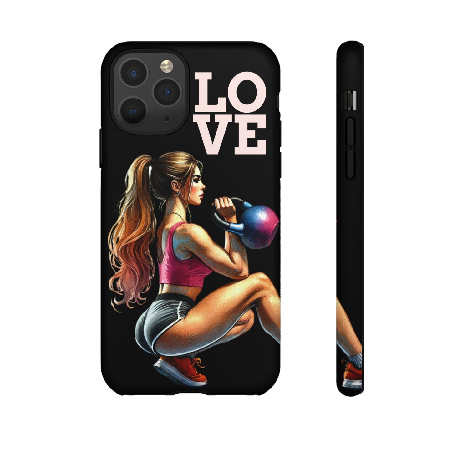 Funda para teléfono Fitness Love: resistente, elegante y apta para el gimnasio