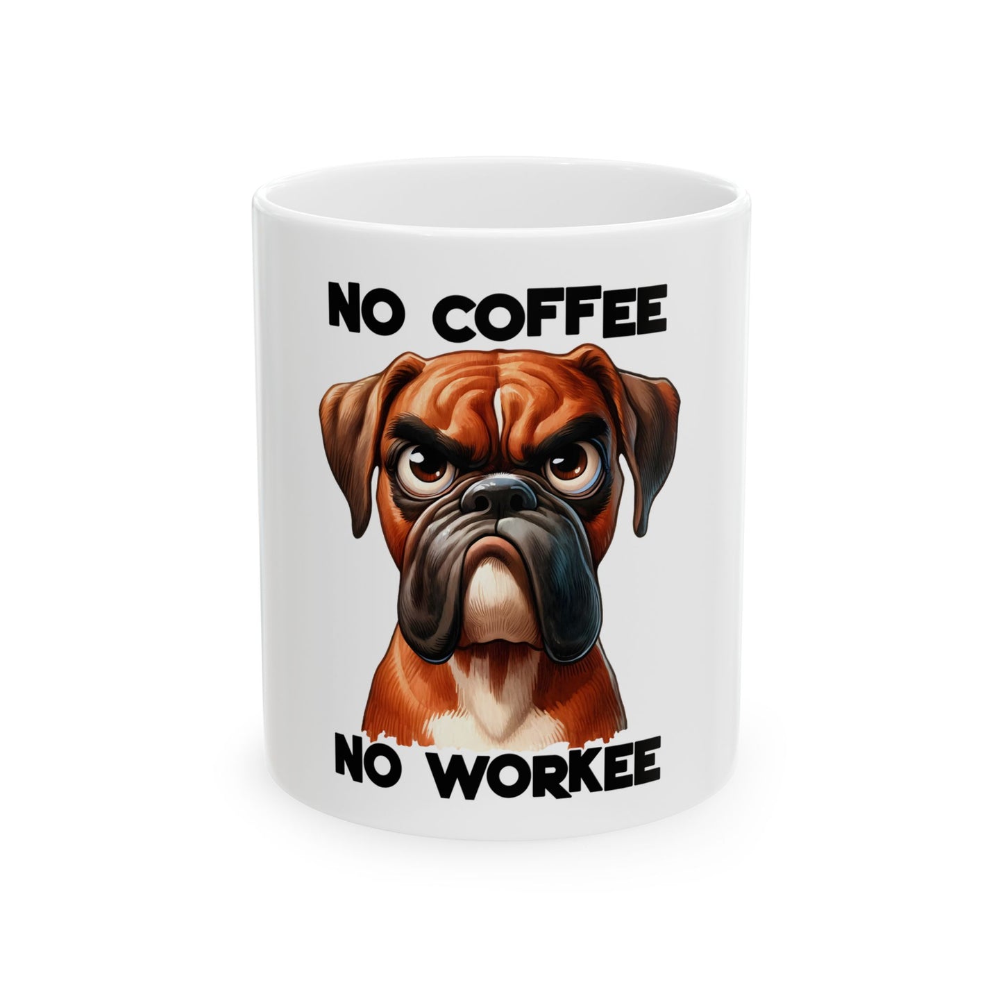 Taza de cerámica No Coffee, No Workee: alimenta tu esfuerzo