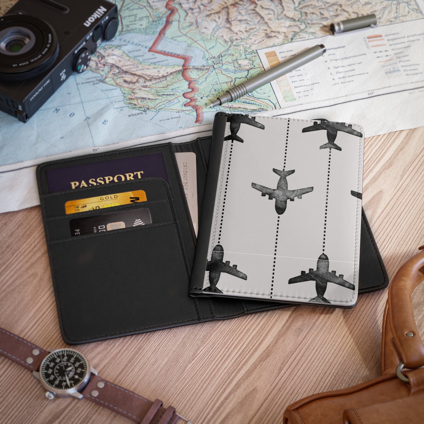 Airplane Travel Passport Cover